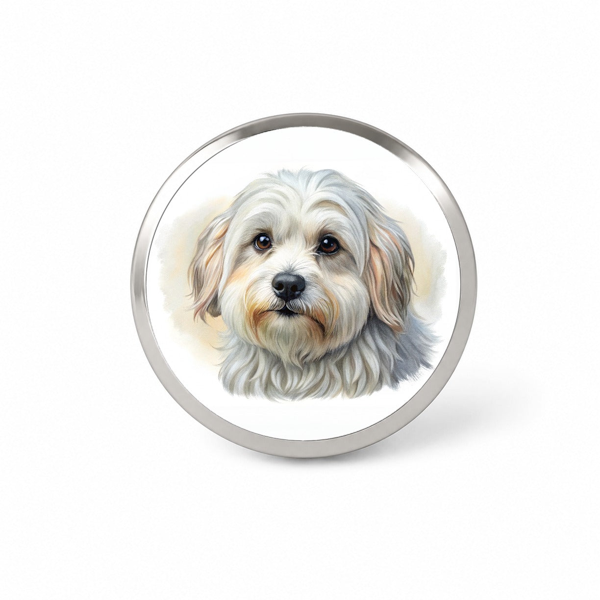 Lowchen Little Lion Dog Illustration Novelty Hat Backpack Lapel Pin