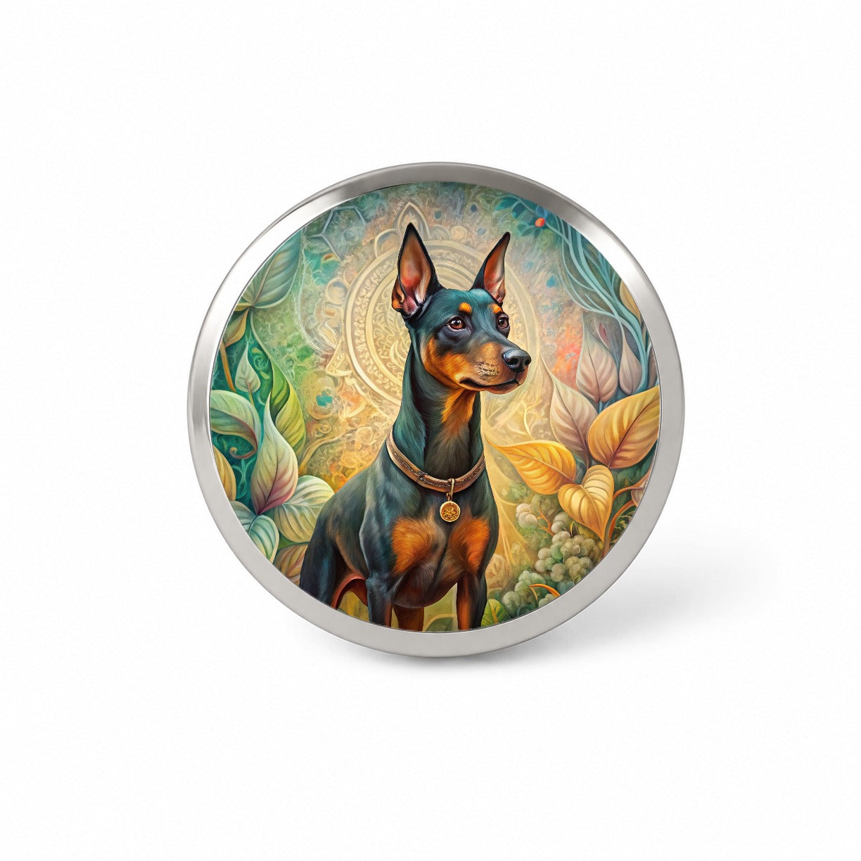 Manchester Terrier Dog Art Nouveau Novelty Hat Backpack Lapel Pin