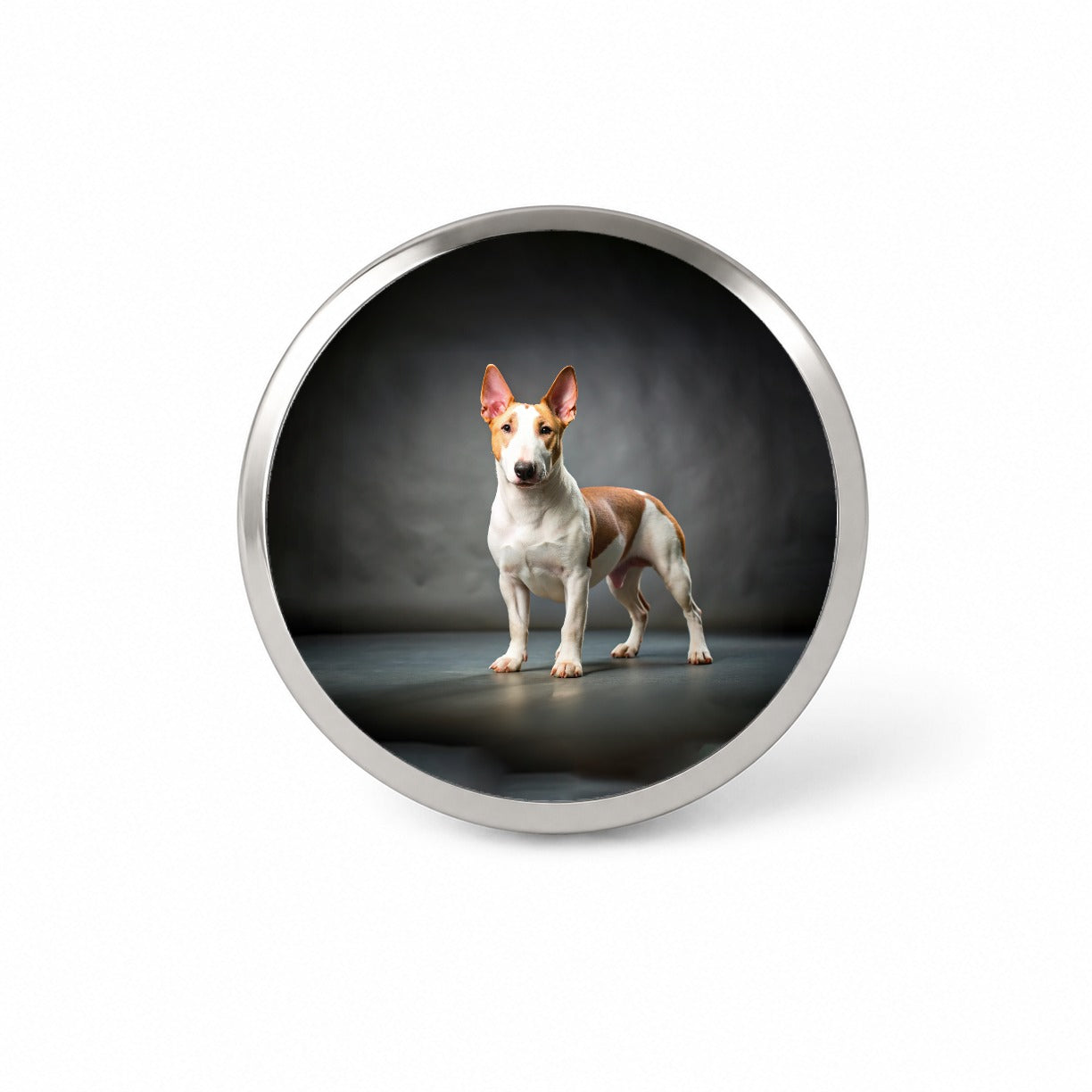 Miniature Bull Terrier Dog Photo Novelty Hat Backpack Lapel Pin