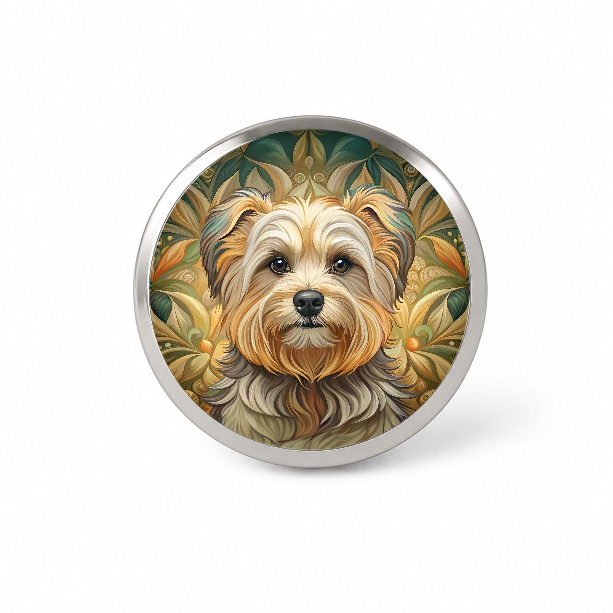 Morkie Dog Art Nouveau Novelty Hat Backpack Lapel Pin