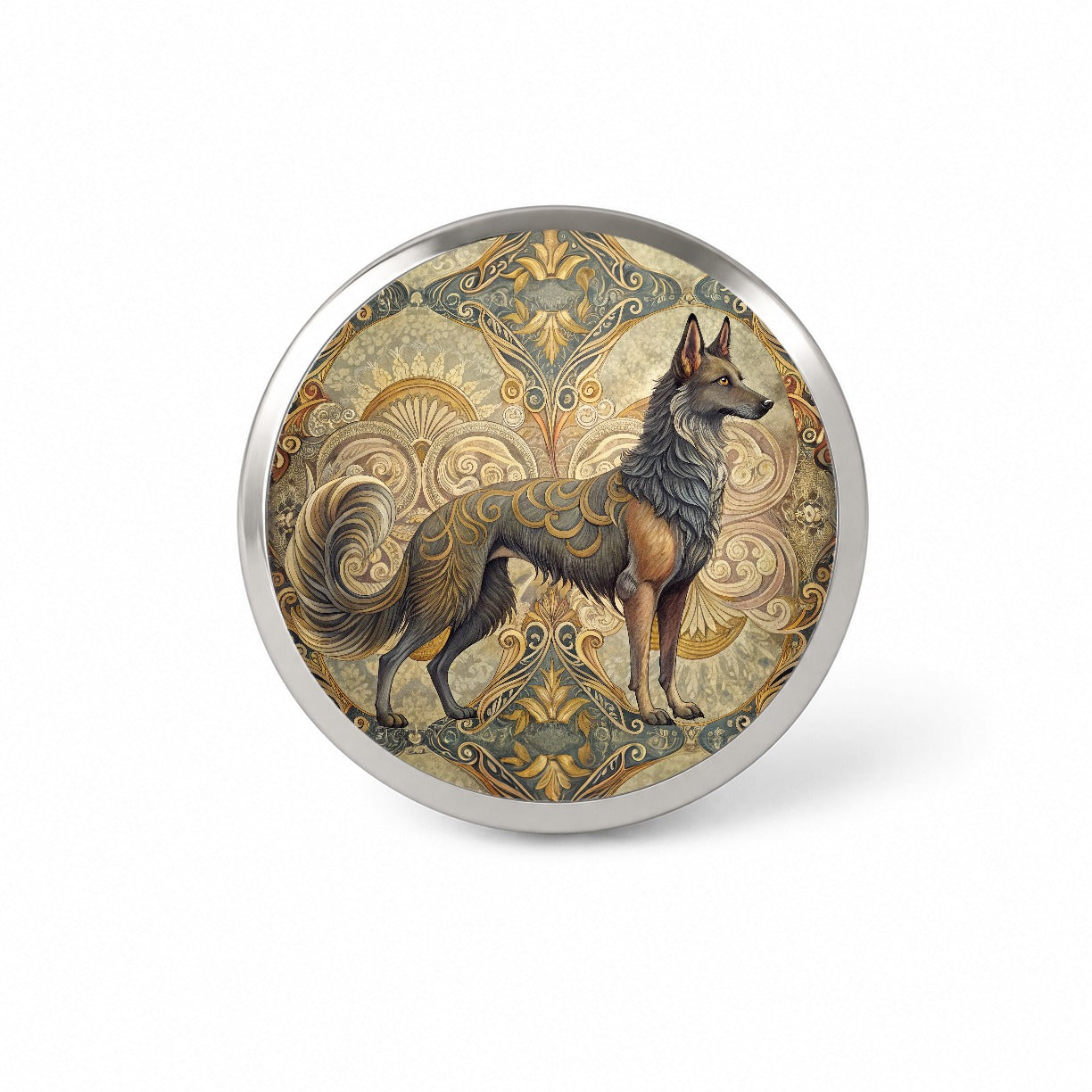 Mudi Dog Art Nouveau Novelty Hat Backpack Lapel Pin