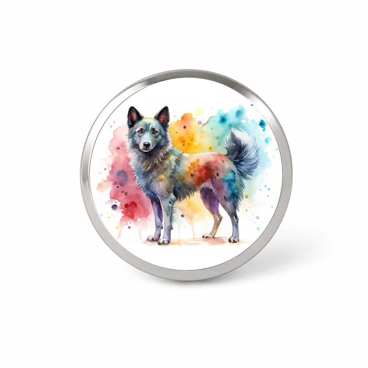 Mudi Dog Watercolor Style Novelty Hat Backpack Lapel Pin