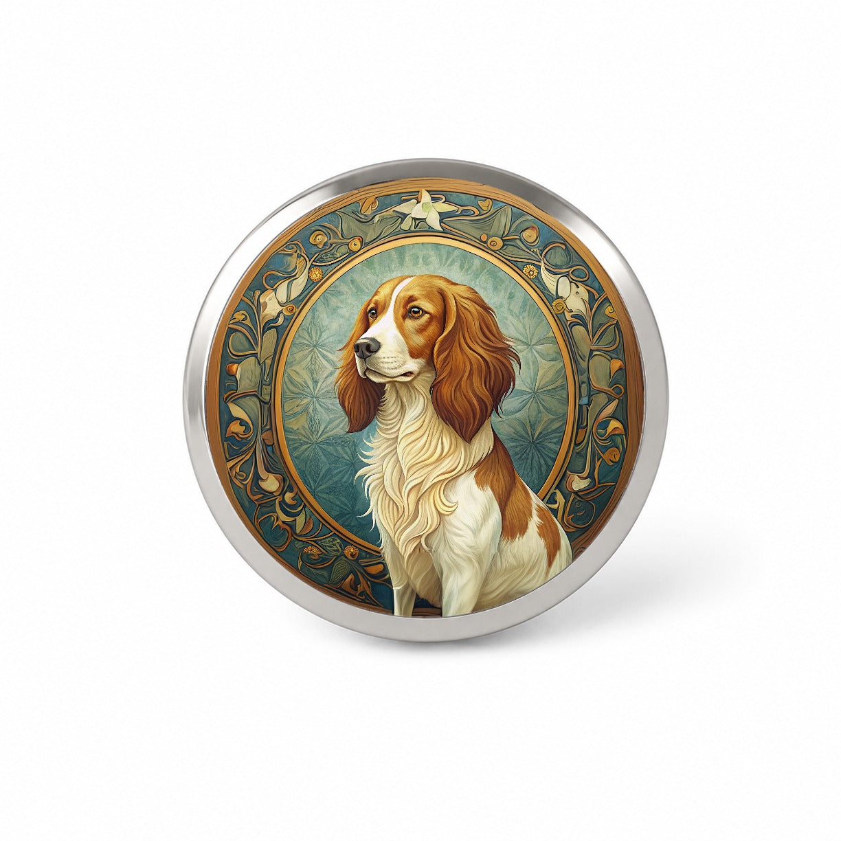 Nederlandse Kooikerhondje Dog Art Nouveau Novelty Hat Backpack Lapel Pin