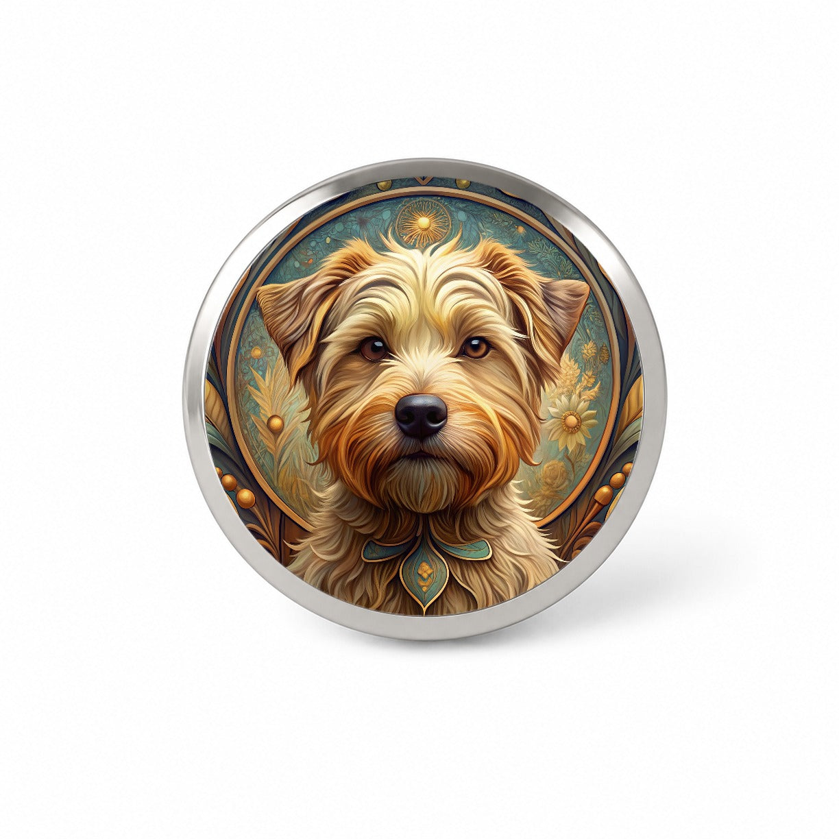 Norfolk Terrier Dog Art Nouveau Novelty Hat Backpack Lapel Pin