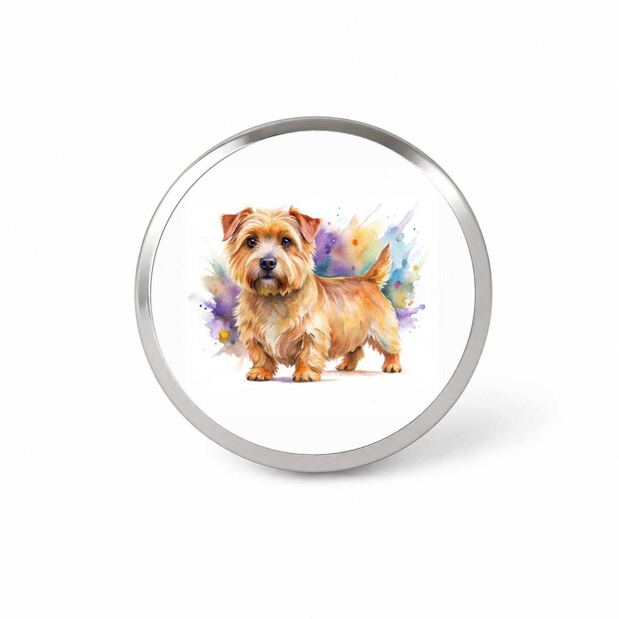Norfolk Terrier Dog Watercolor Style Novelty Hat Backpack Lapel Pin