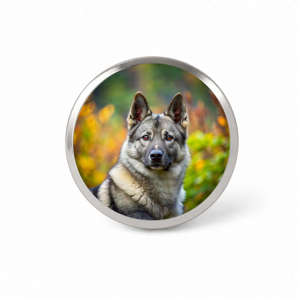 Norwegian Elkhound Dog Photo Novelty Hat Backpack Lapel Pin