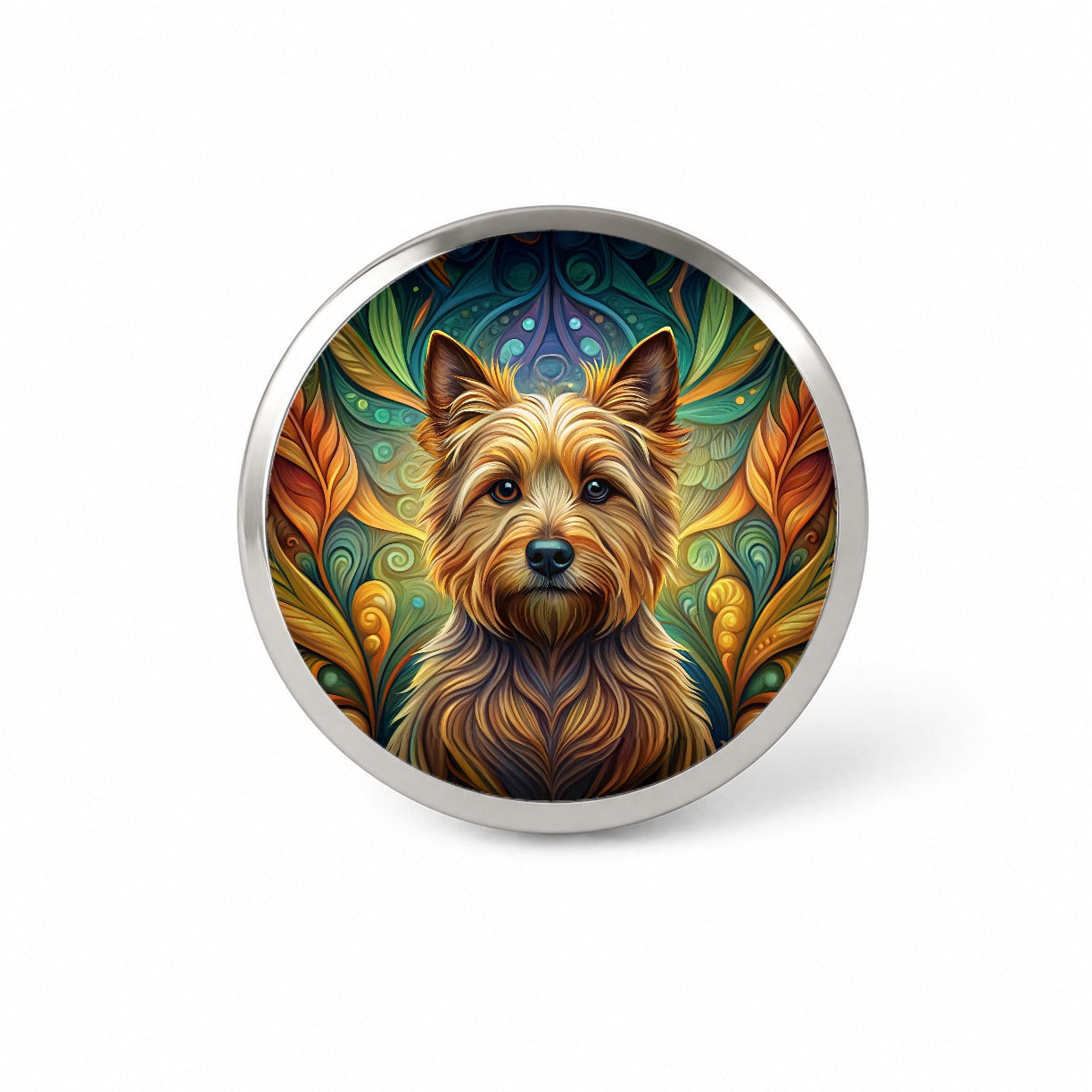 Norwich Terrier Dog Art Nouveau Novelty Hat Backpack Lapel Pin