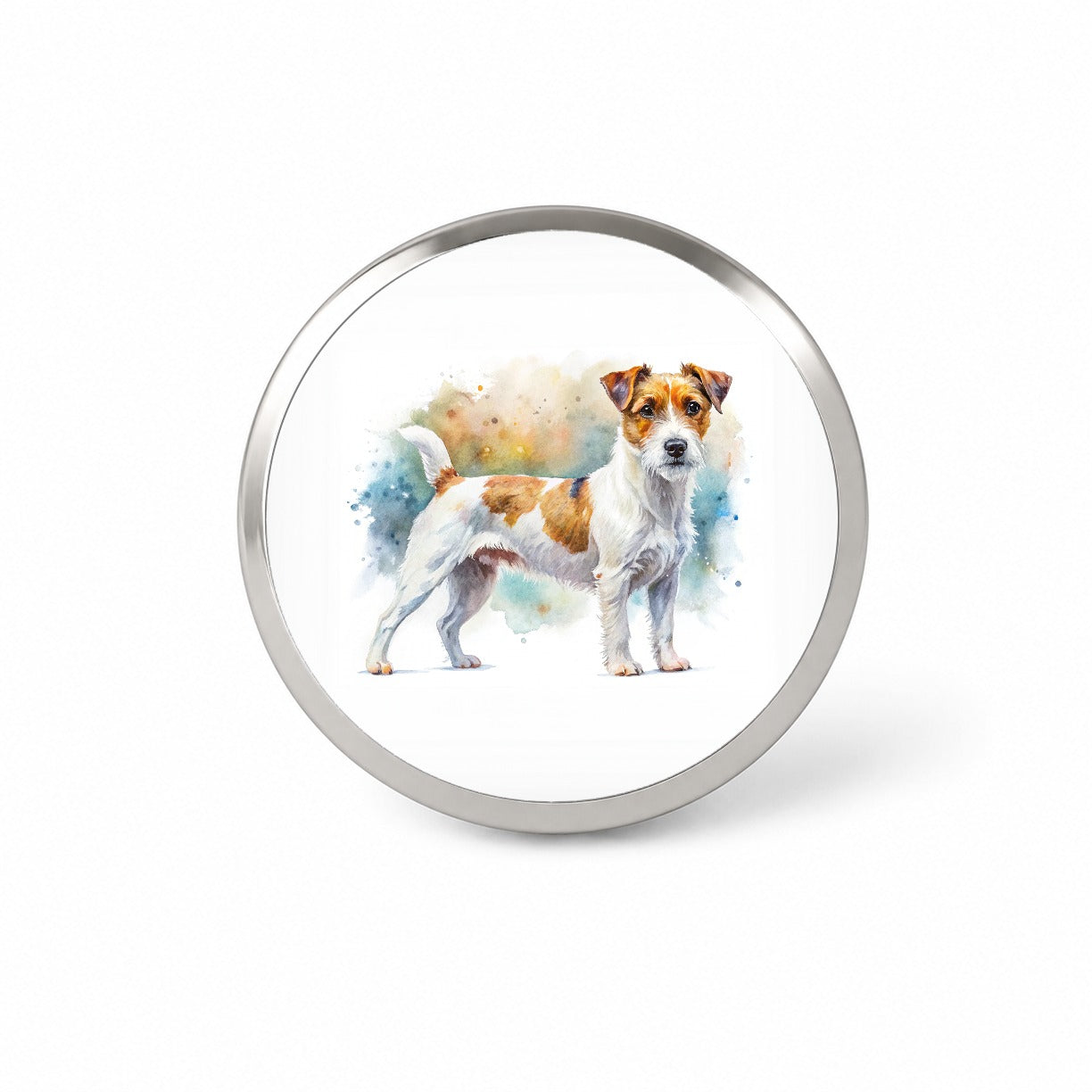 Parson Russell Terrier Dog Watercolor Style Novelty Hat Backpack Lapel Pin