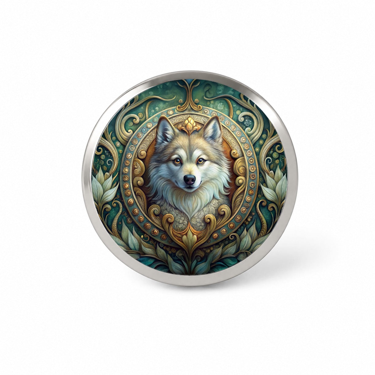 Pomsky Dog Art Nouveau Novelty Hat Backpack Lapel Pin