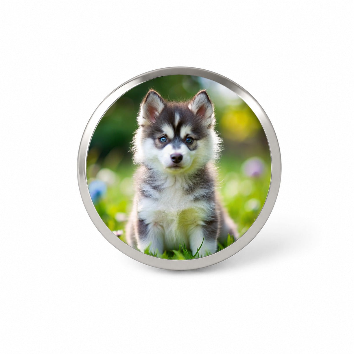 Pomsky Dog Puppy Photo Novelty Hat Backpack Lapel Pin
