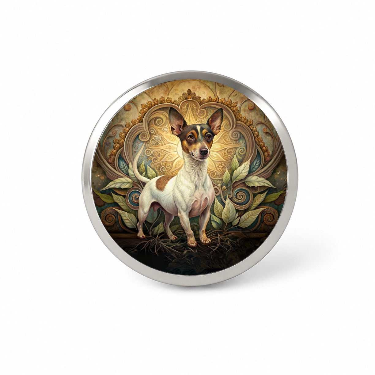 Rat Terrier Dog Art Nouveau Novelty Hat Backpack Lapel Pin