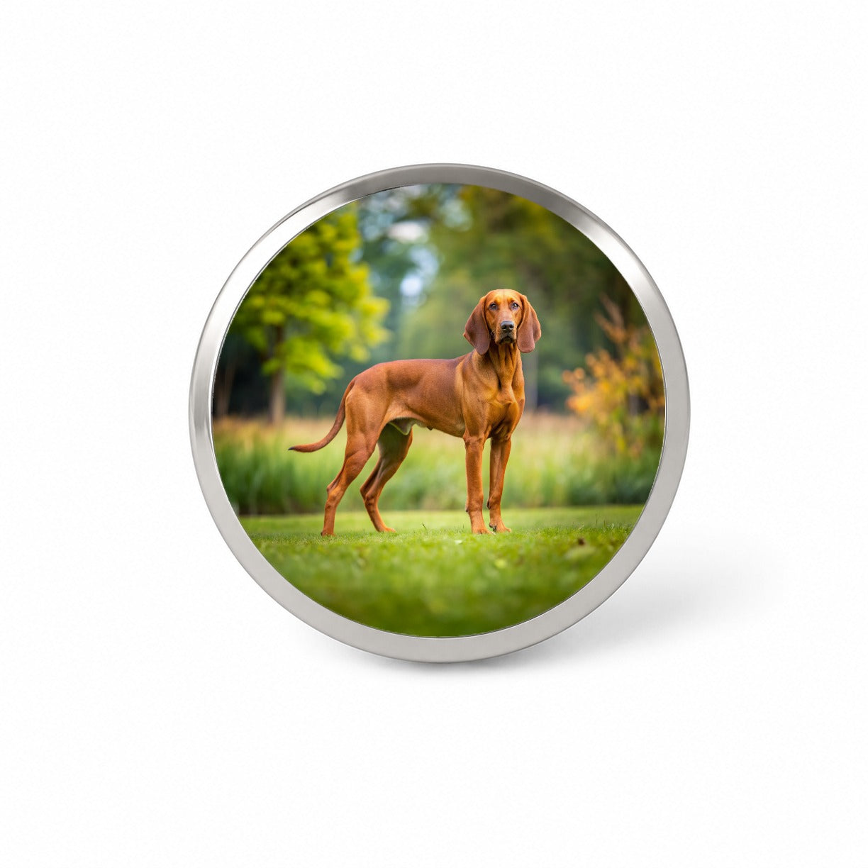 Redbone Coonhound Dog Photo Novelty Hat Backpack Lapel Pin