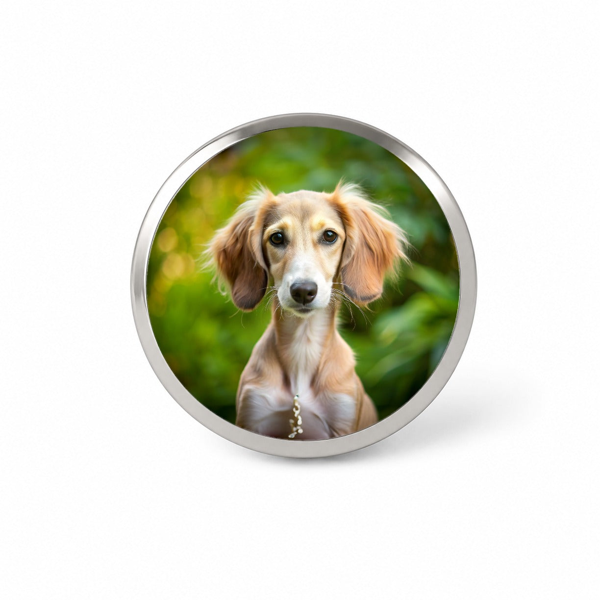 Saluki Dog Puppy Photo Novelty Hat Backpack Lapel Pin