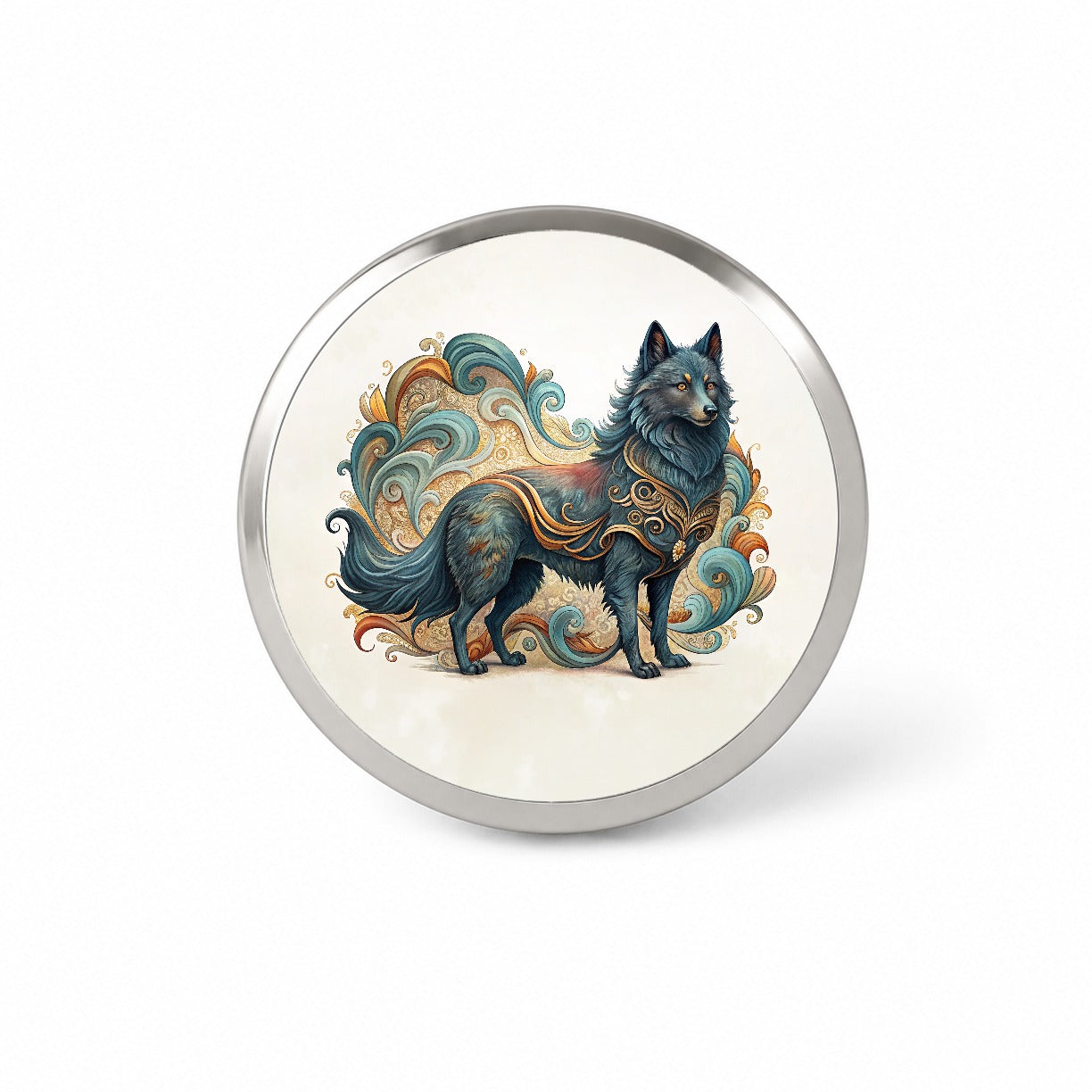 Schipperke Dog Art Nouveau Novelty Hat Backpack Lapel Pin