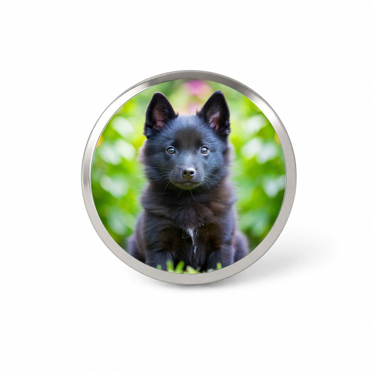 Schipperke Dog Puppy Photo Novelty Hat Backpack Lapel Pin