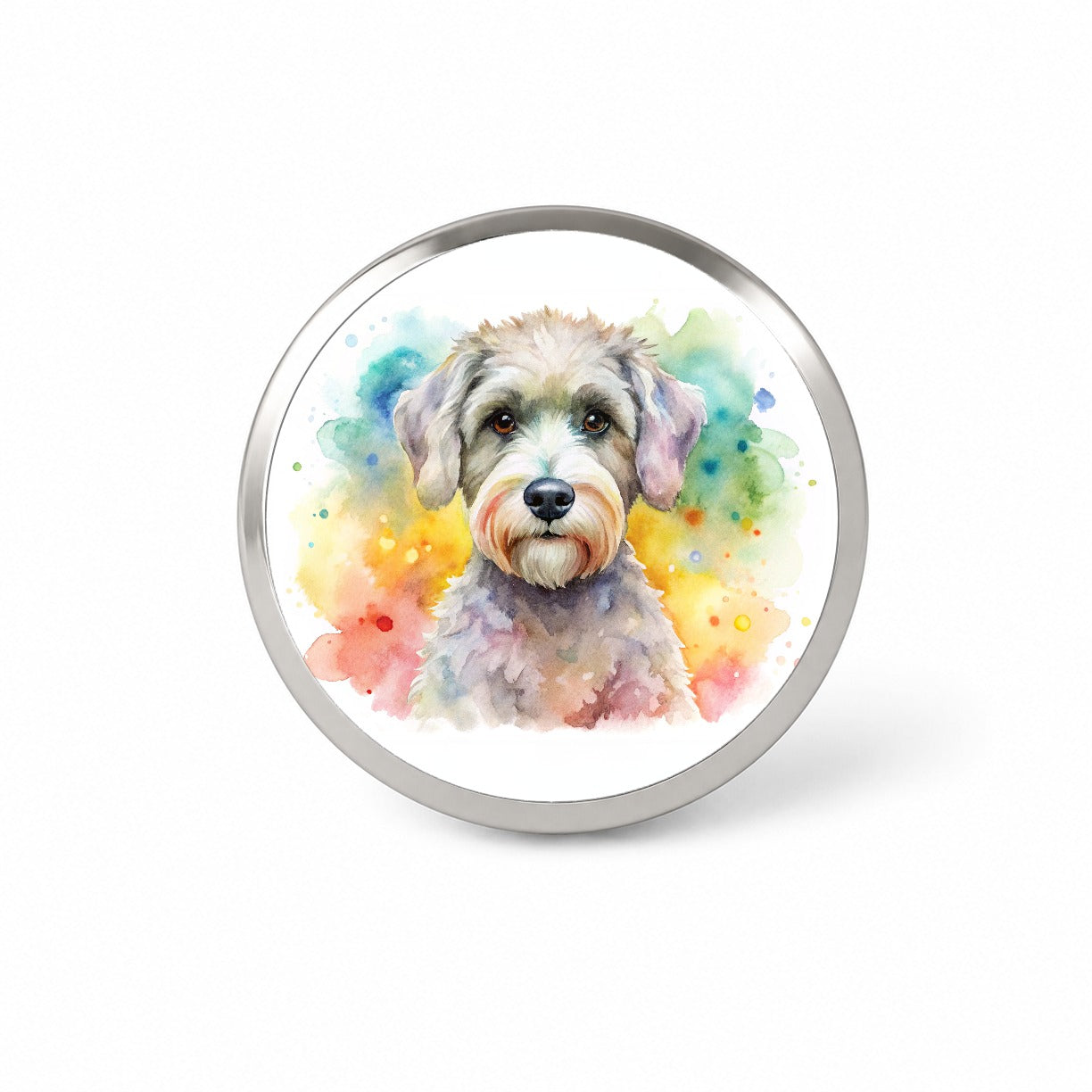 Schnoodle Dog Watercolor Style Novelty Hat Backpack Lapel Pin
