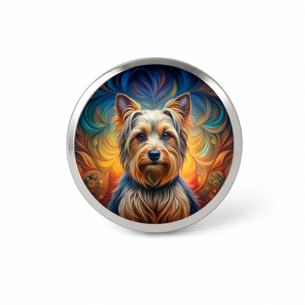 Silky Terrier Dog Art Nouveau Novelty Hat Backpack Lapel Pin