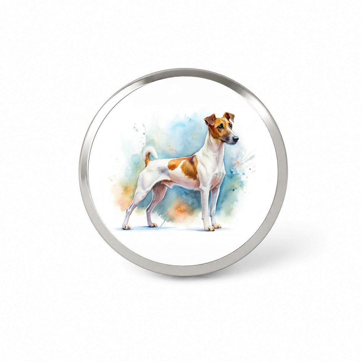 Smooth Fox Terrier Dog Watercolor Style Novelty Hat Backpack Lapel Pin