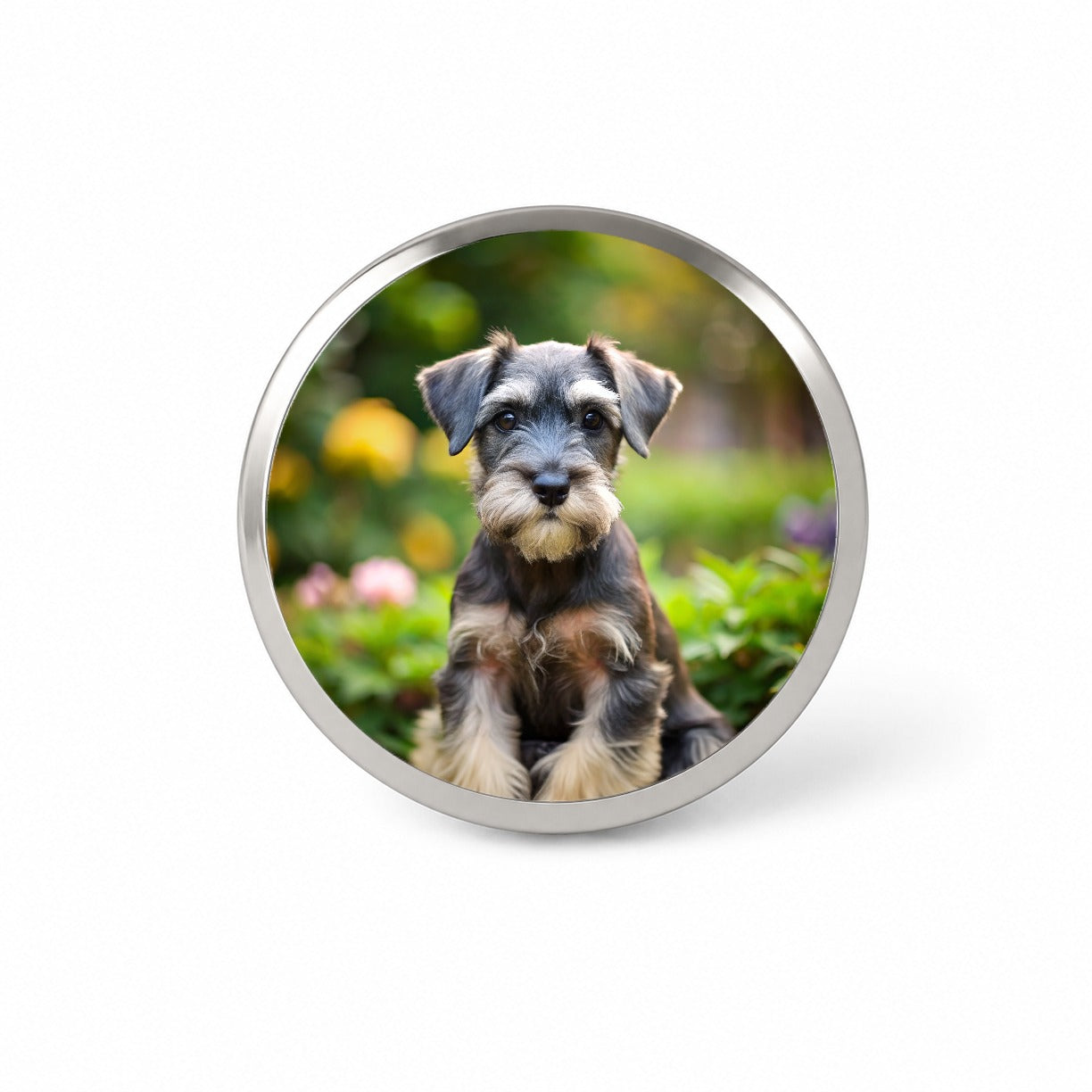 Standard Schnauzer Dog Puppy Photo Novelty Hat Backpack Lapel Pin
