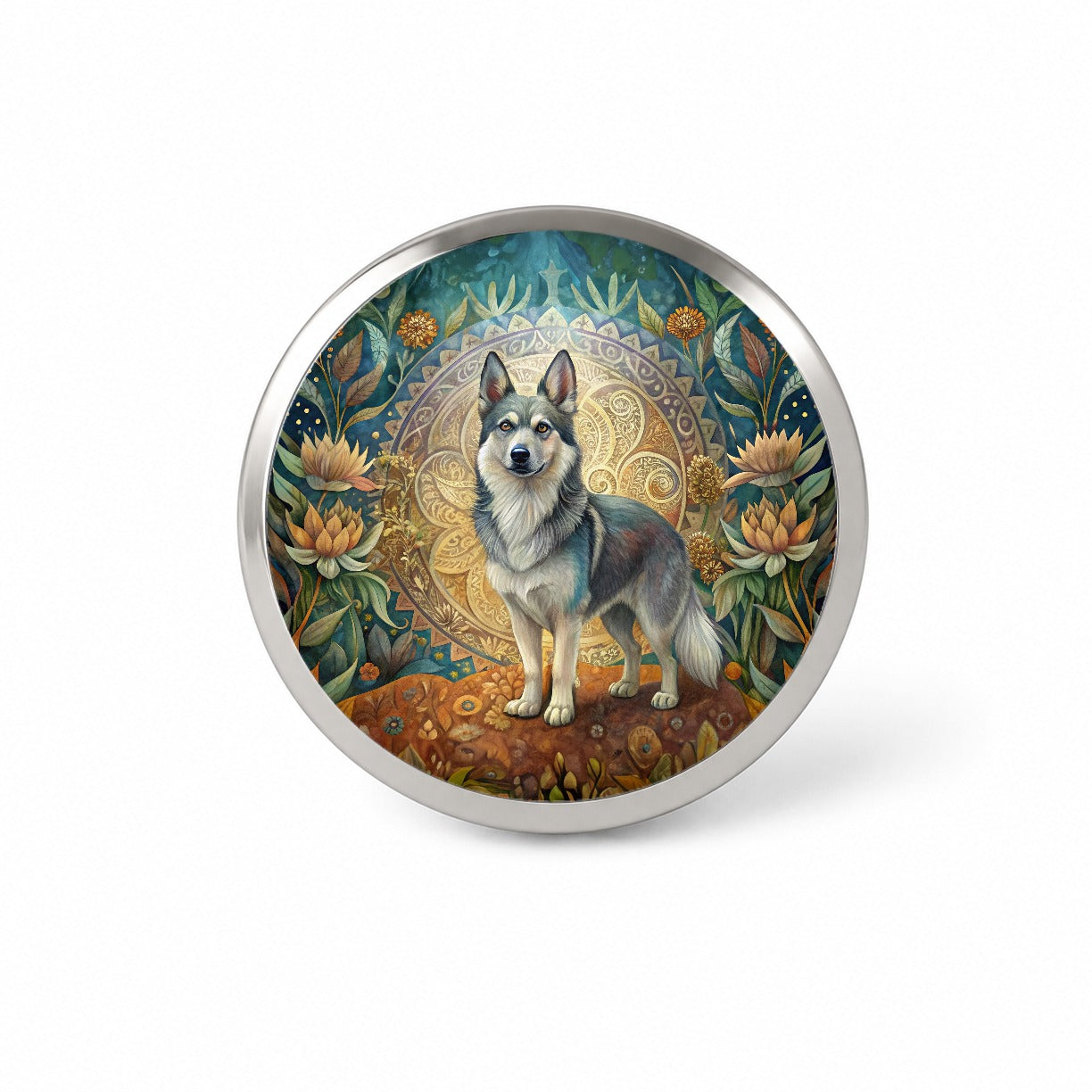 Swedish Vallhund Dog Art Nouveau Novelty Hat Backpack Lapel Pin