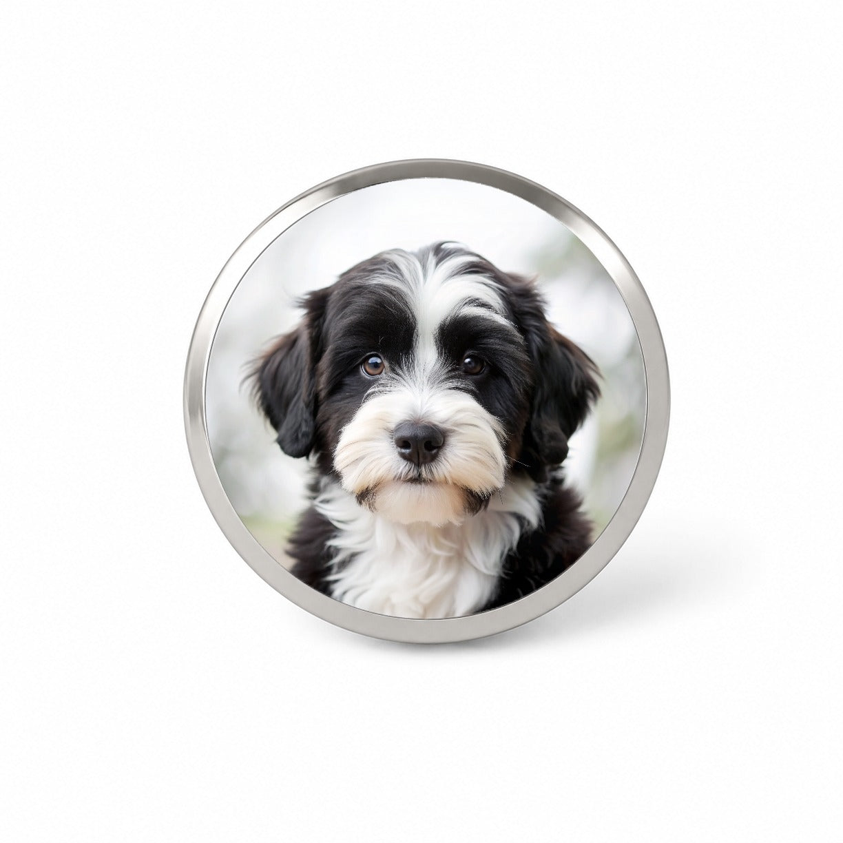 Tibetan Terrier Dog Puppy Photo Novelty Hat Backpack Lapel Pin