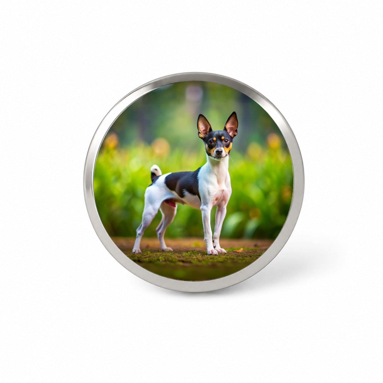 Toy Fox Terrier Dog Photo Novelty Hat Backpack Lapel Pin