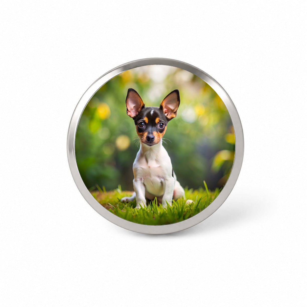 Toy Fox Terrier Dog Puppy Photo Novelty Hat Backpack Lapel Pin