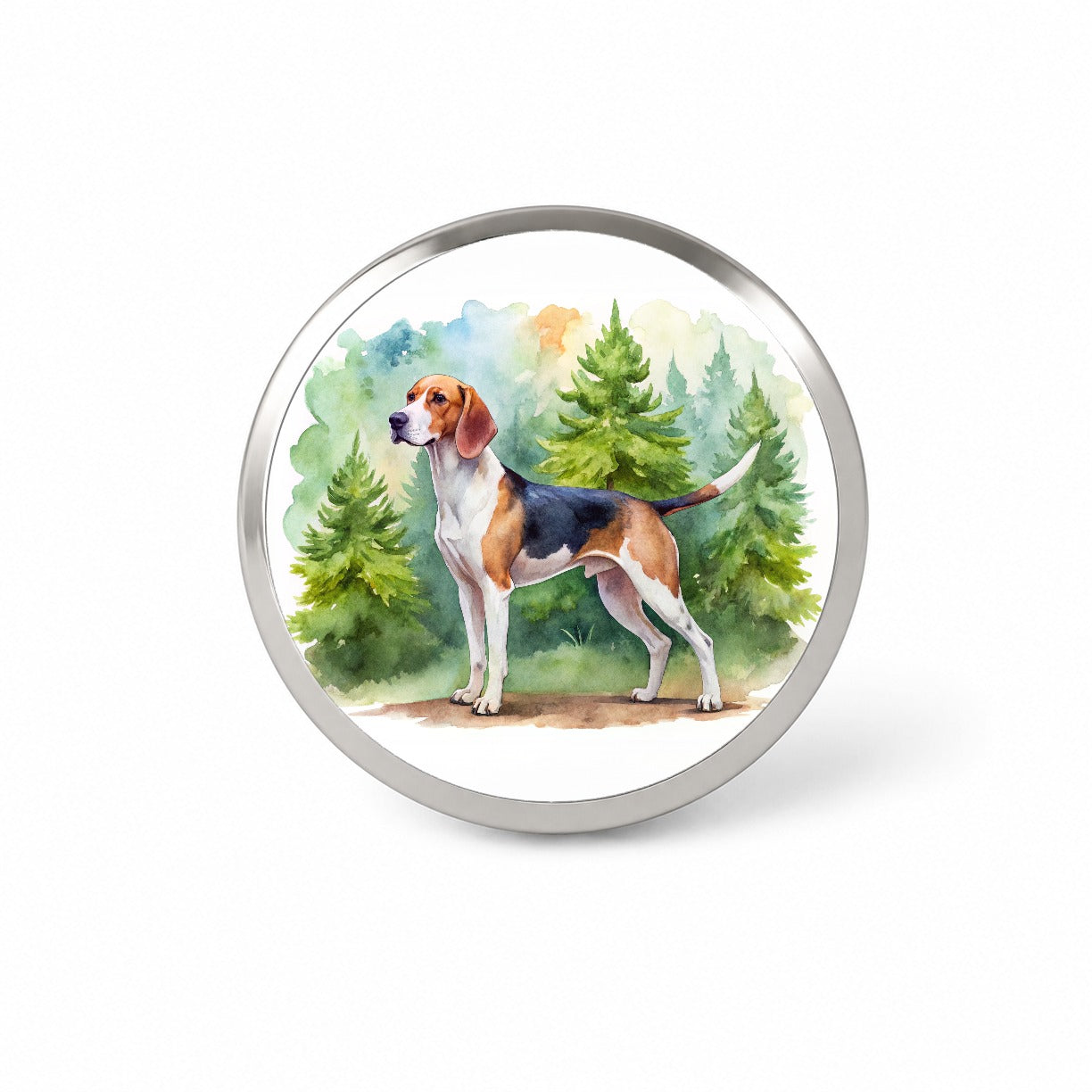 Treeing Walker Coonhound Dog Watercolor Style Novelty Hat Backpack Lapel Pin