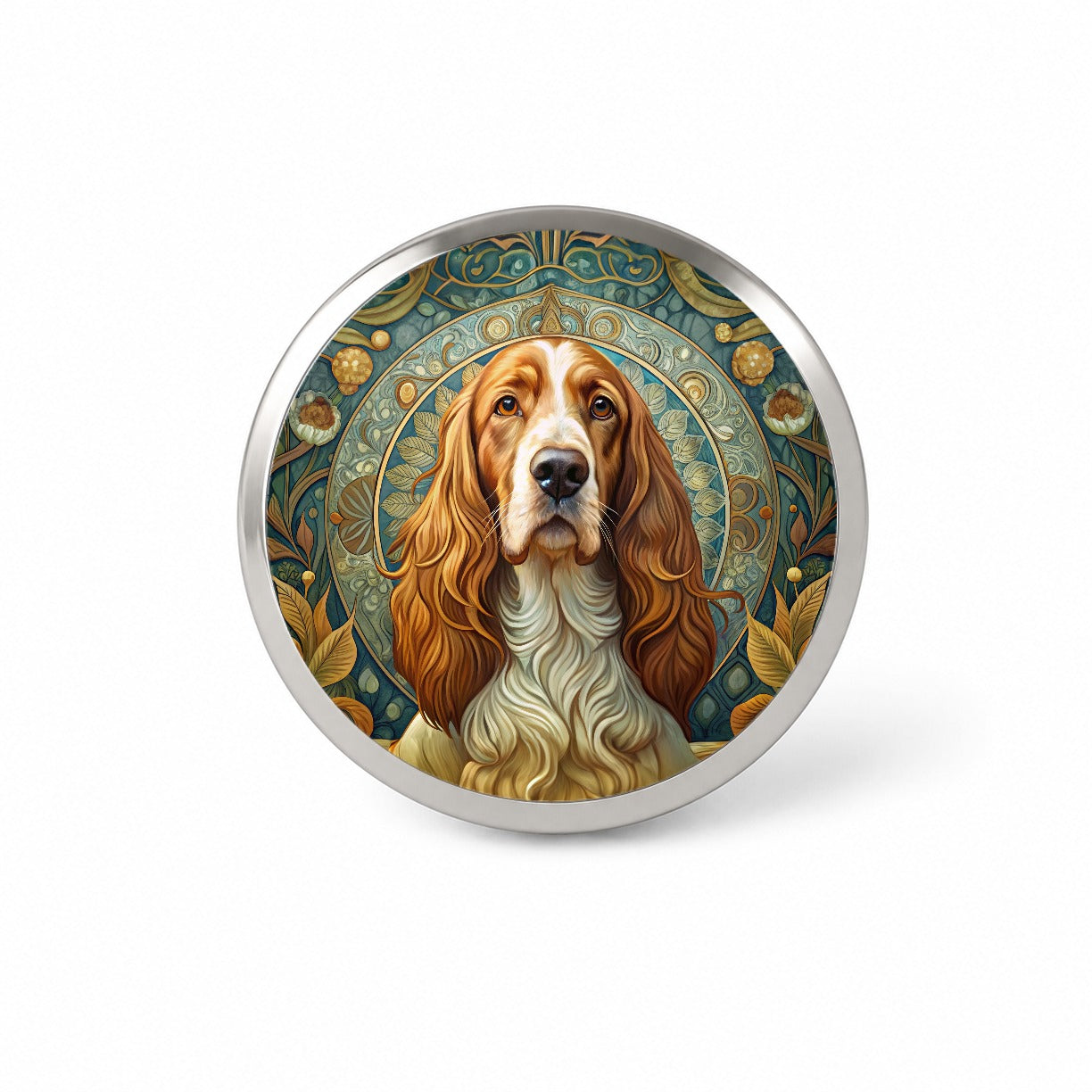 Welsh Springer Spaniel Dog Art Nouveau Novelty Hat Backpack Lapel Pin