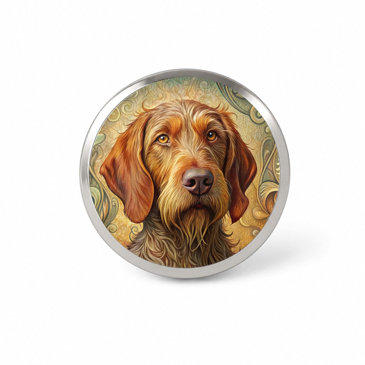 Wirehaired Vizsla Dog Art Nouveau Novelty Hat Backpack Lapel Pin