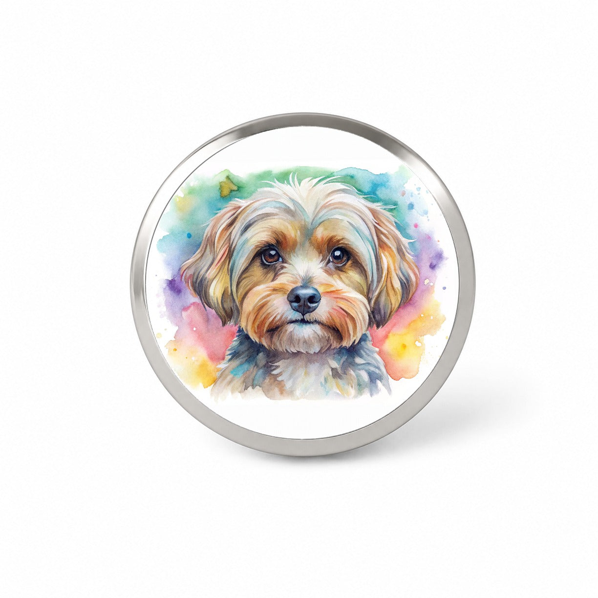 Yorkipoo Dog Watercolor Style Novelty Hat Backpack Lapel Pin