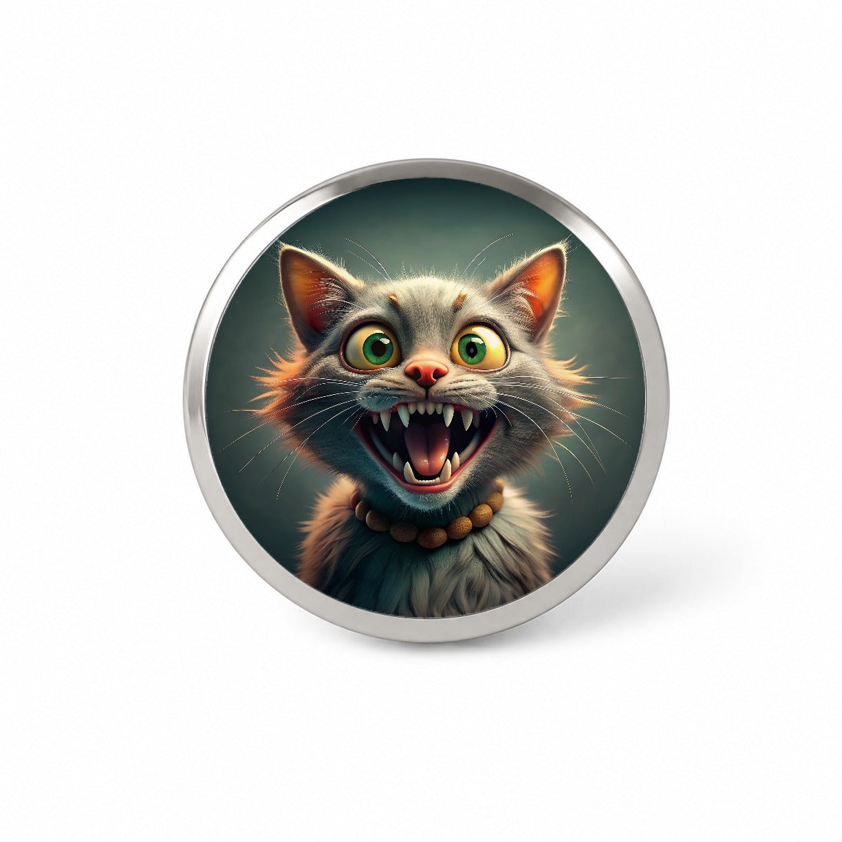 Funny Crazy Cat Novelty Hat Backpack Lapel Pin