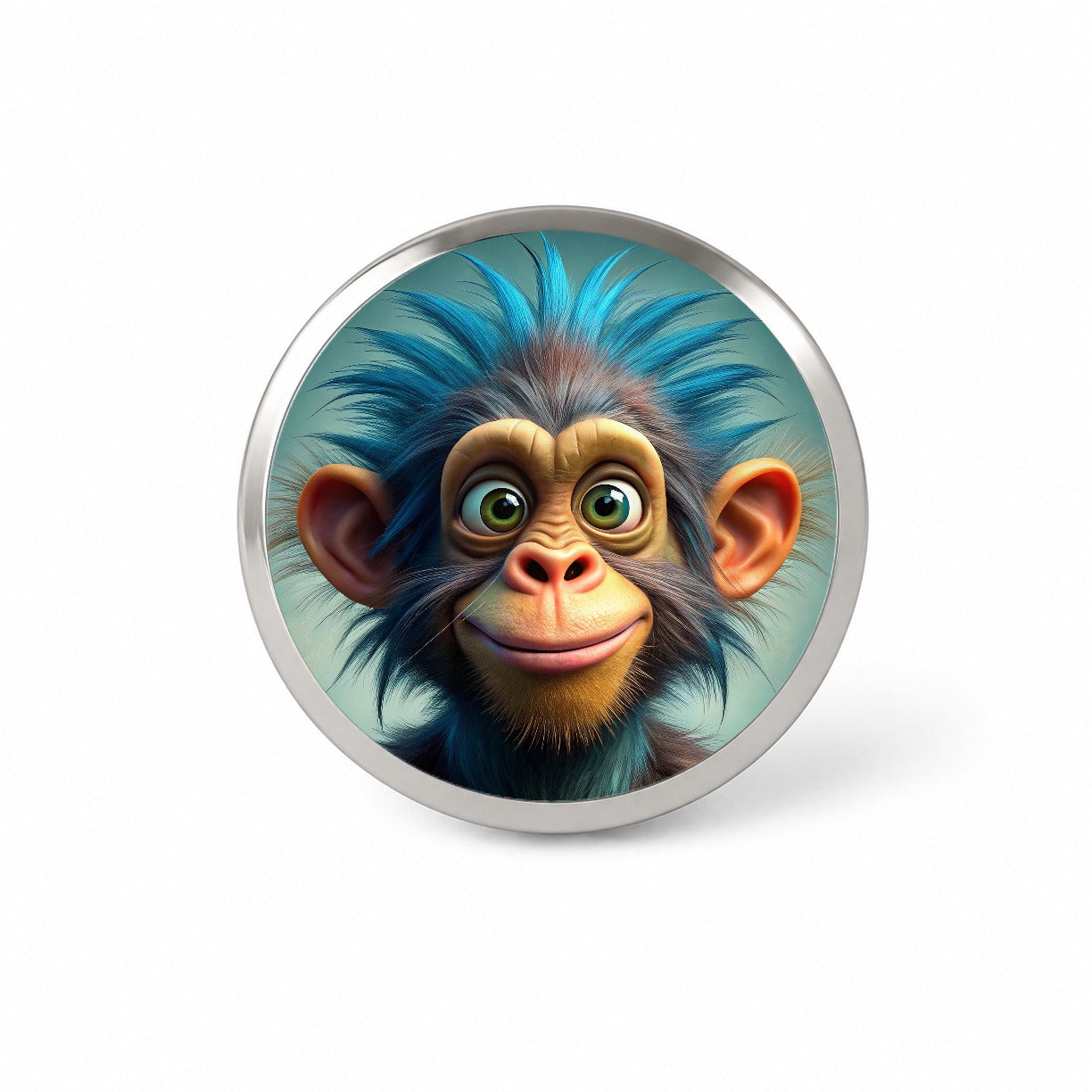 Funny Funky Crazy Monkey Novelty Hat Backpack Lapel Pin