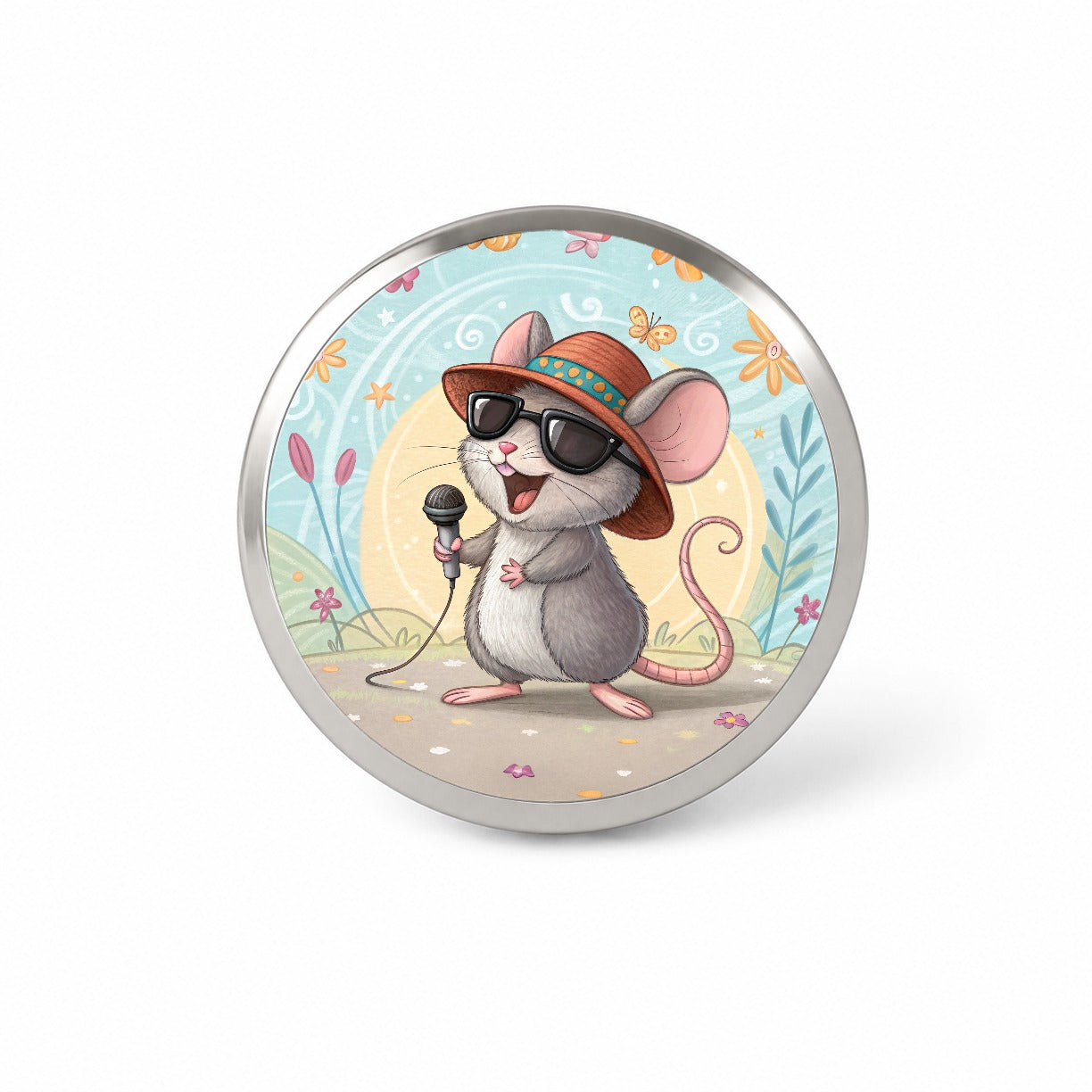 Funny Singing Cool Mouse Novelty Hat Backpack Lapel Pin