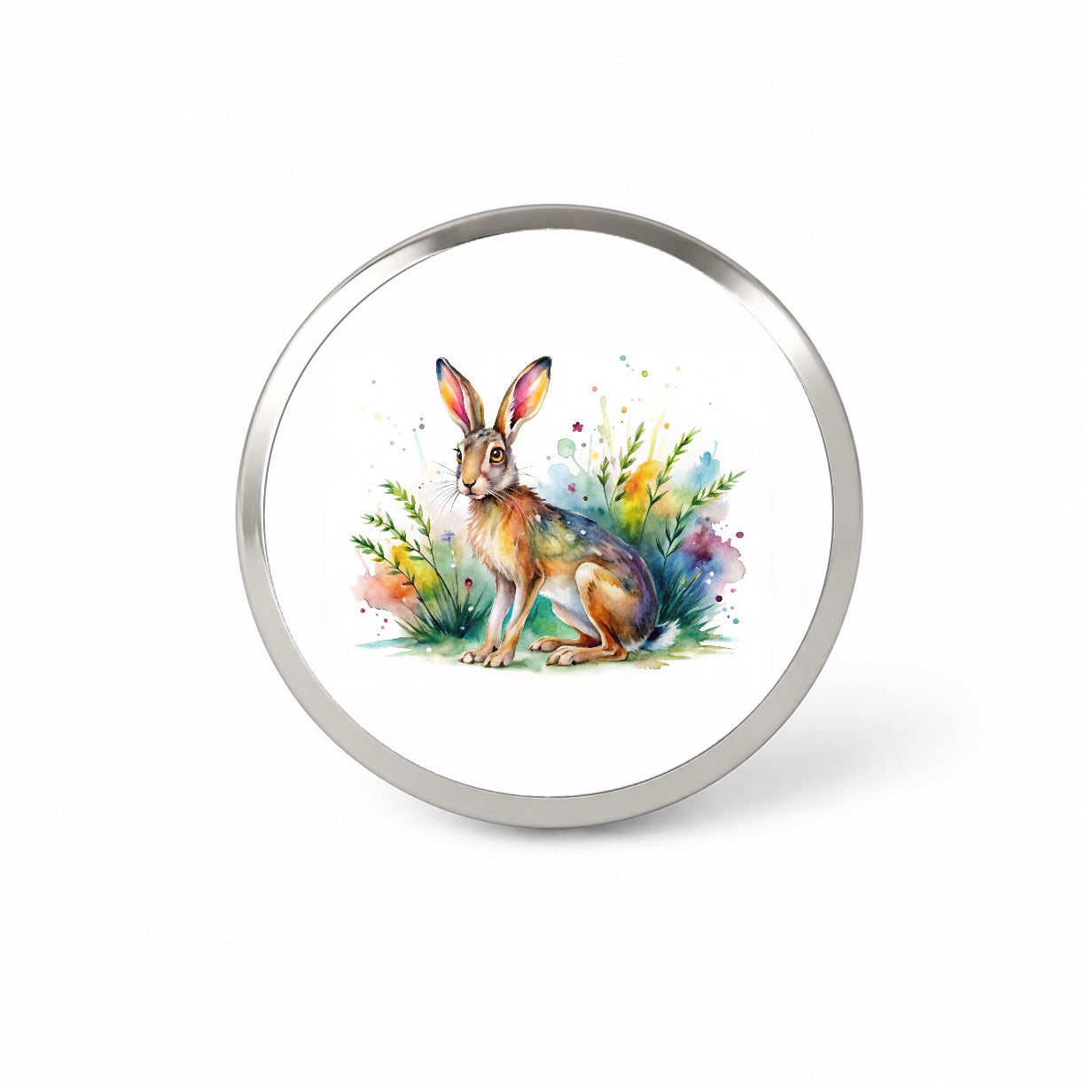 Jackrabbit Watercolor Novelty Hat Backpack Lapel Pin
