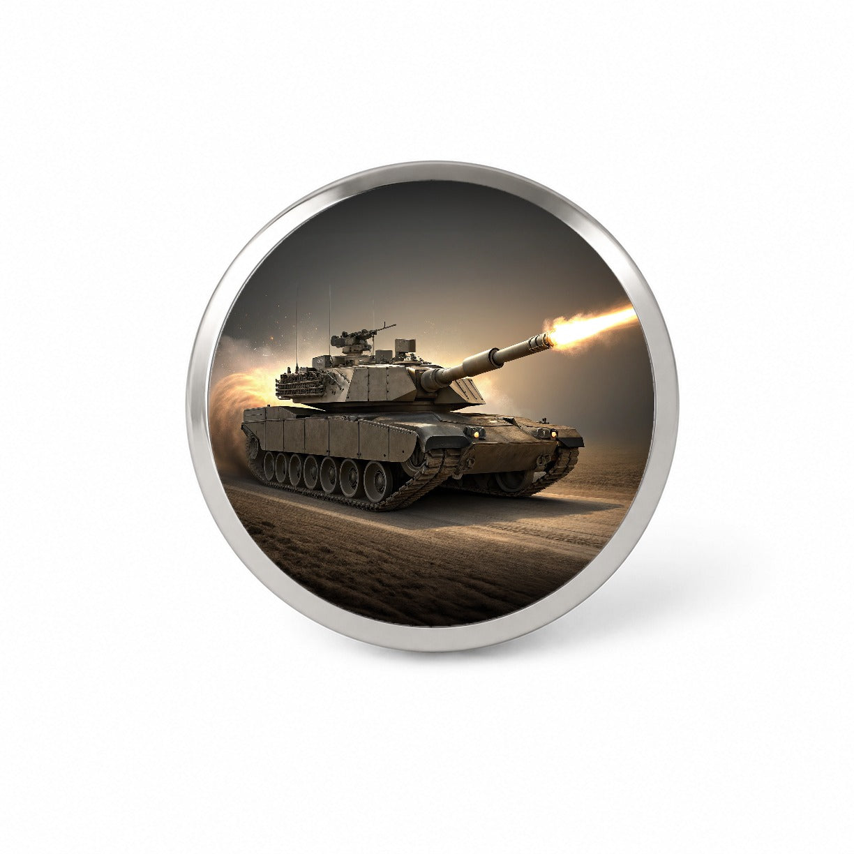 M1 Abrams Tank Firing Main Weapon Novelty Hat Backpack Lapel Pin