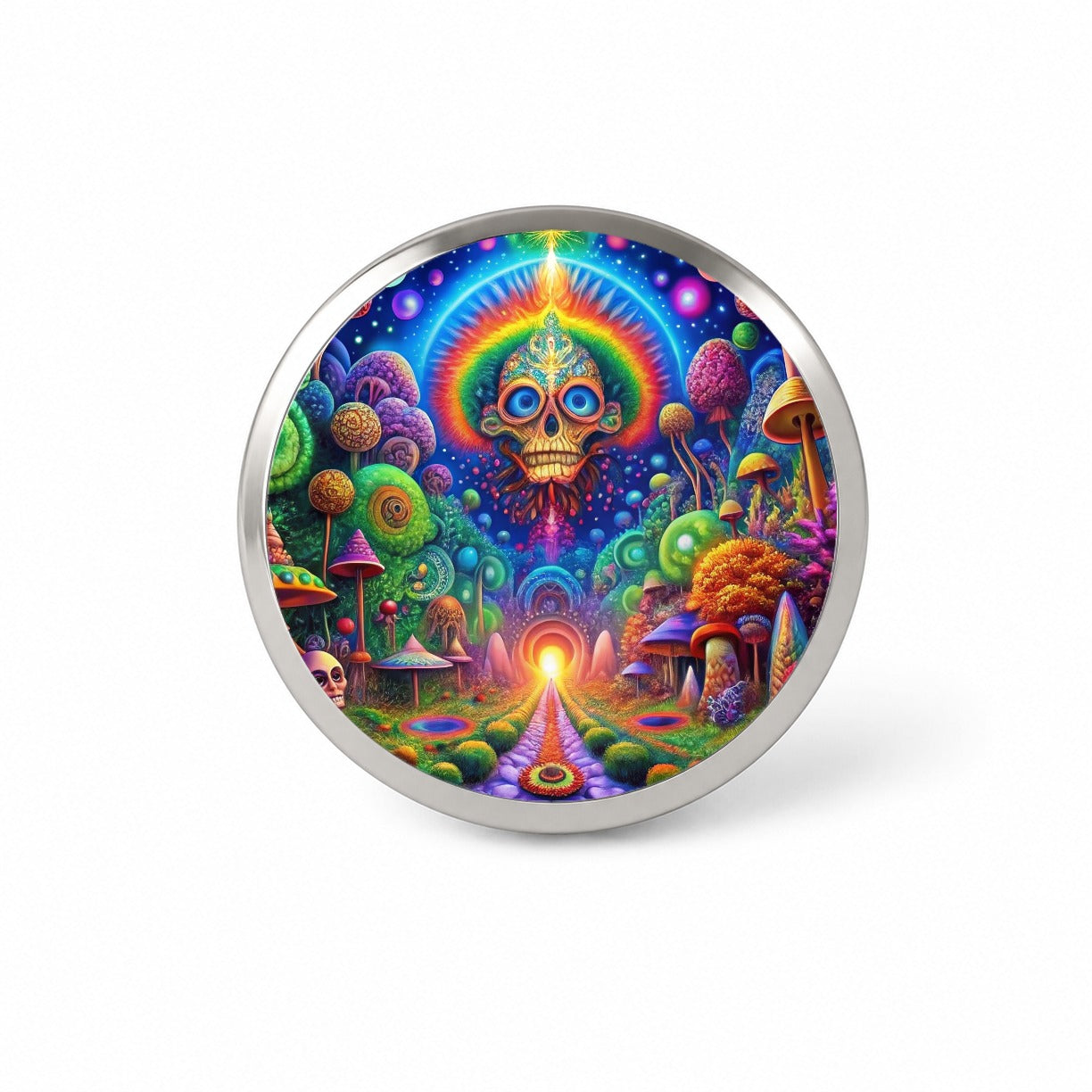 Psychedelic Fantasy Crazy Colorful Scene Novelty Hat Backpack Lapel Pin