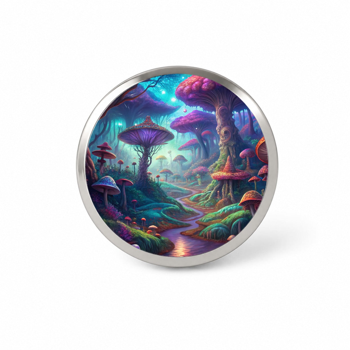 Psychedelic Fantasy Forest Vibrant Colors Novelty Hat Backpack Lapel Pin