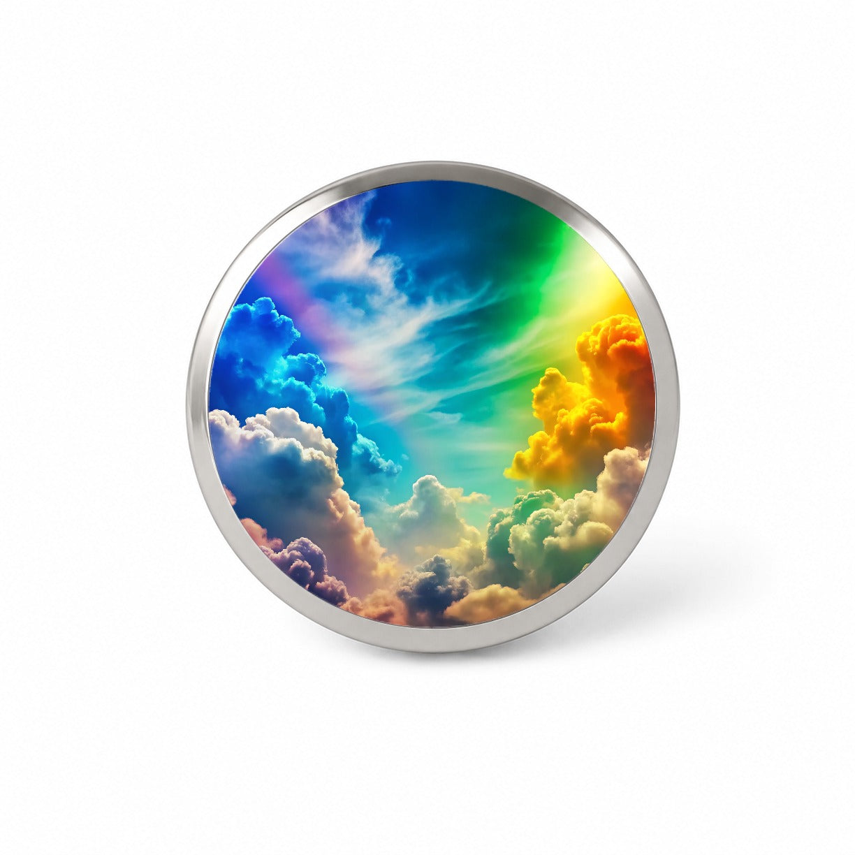 Rainbow Clouds Novelty Hat Backpack Lapel Pin