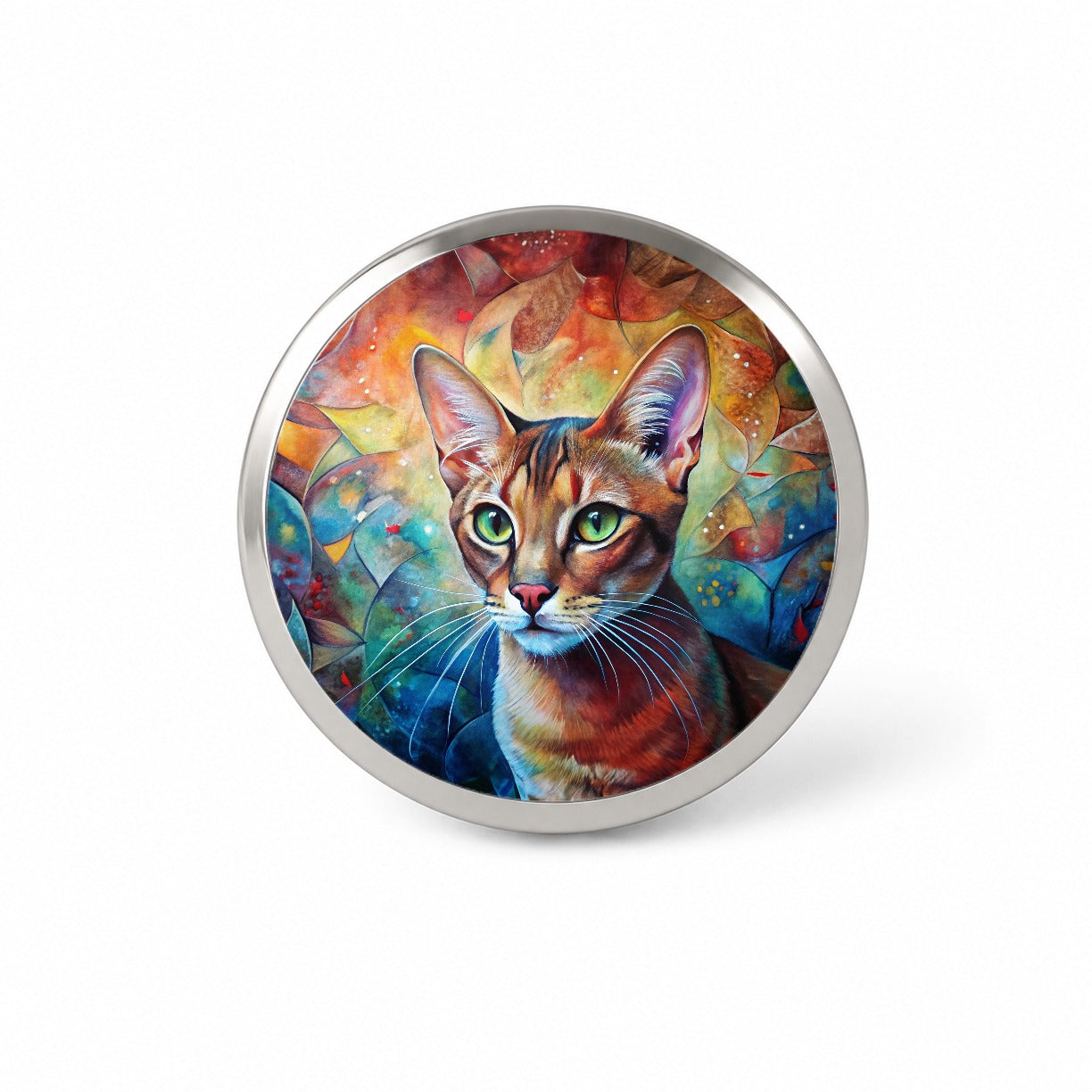 Abyssinian Cat Abstract Art Novelty Hat Backpack Lapel Pin