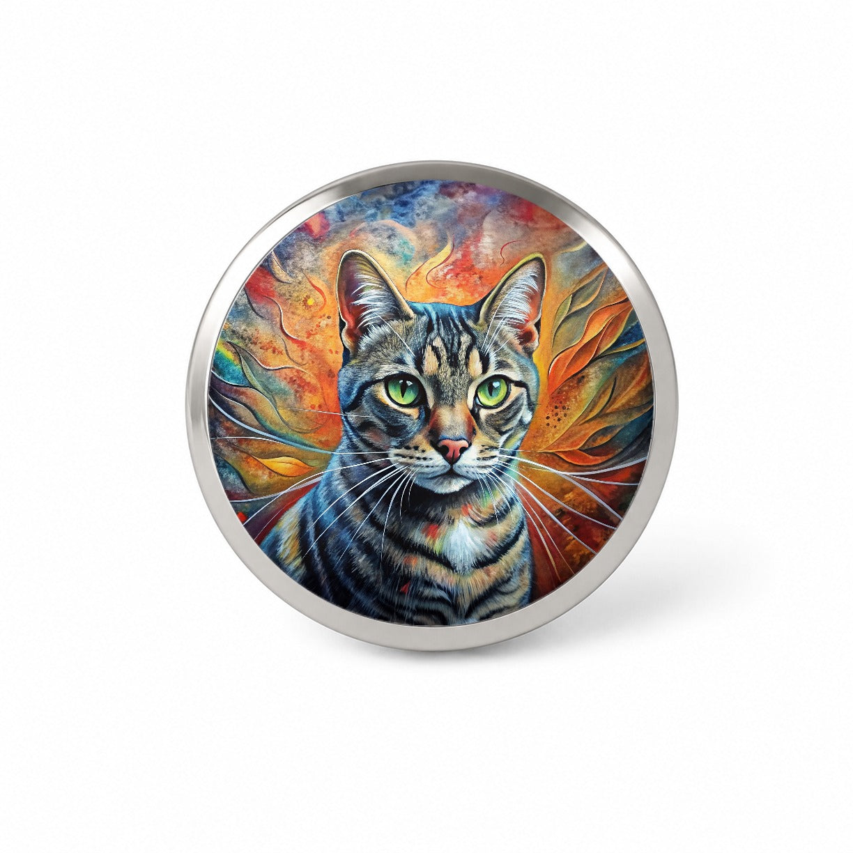 American Shorthair Cat Abstract Art Novelty Hat Backpack Lapel Pin