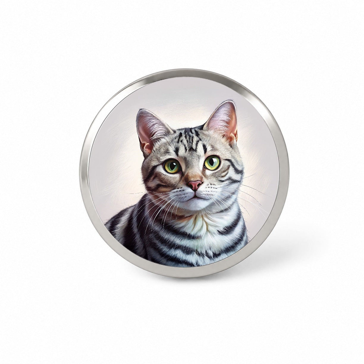 American Shorthair Cat Illustration Novelty Hat Backpack Lapel Pin