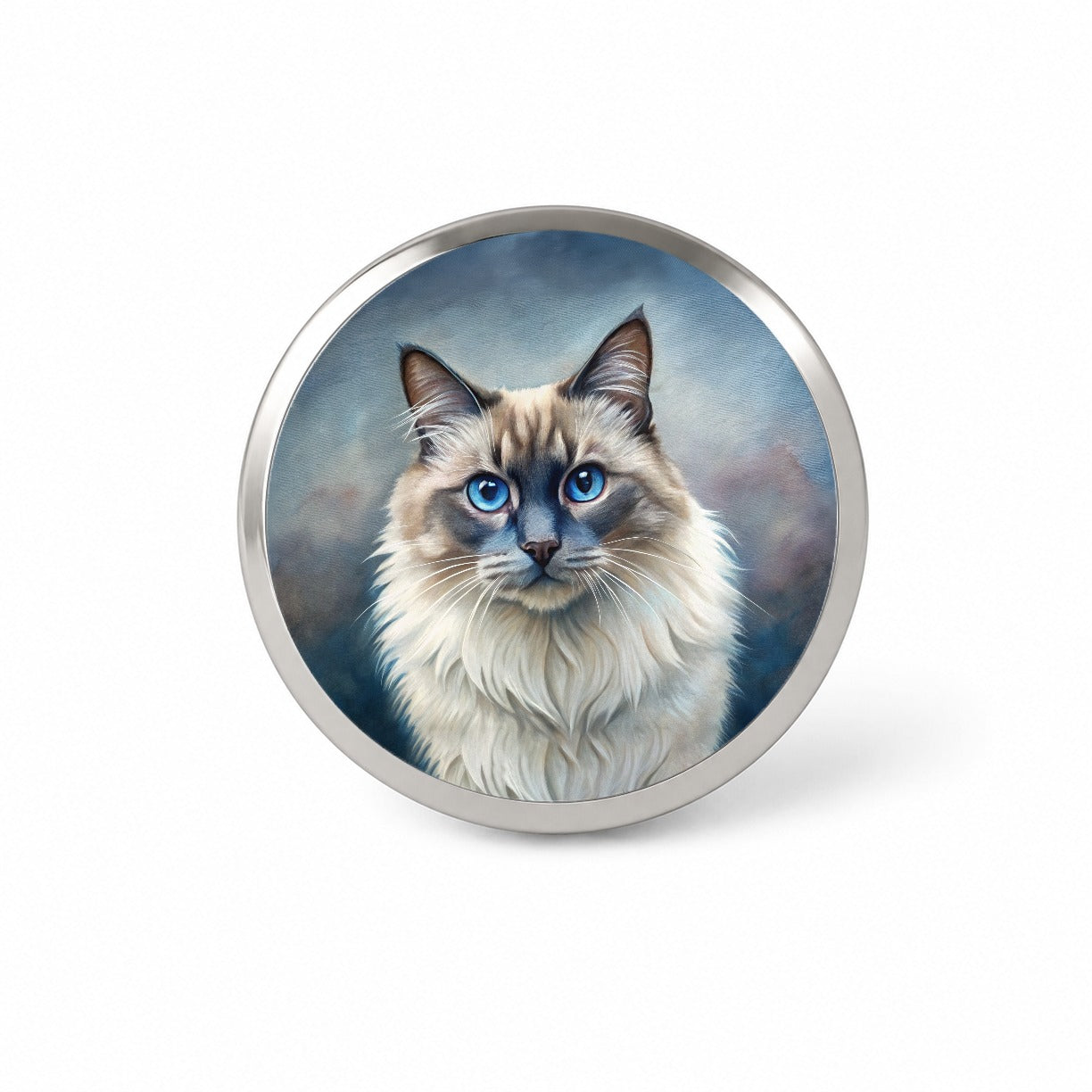 Balinese Cat Illustration Novelty Hat Backpack Lapel Pin