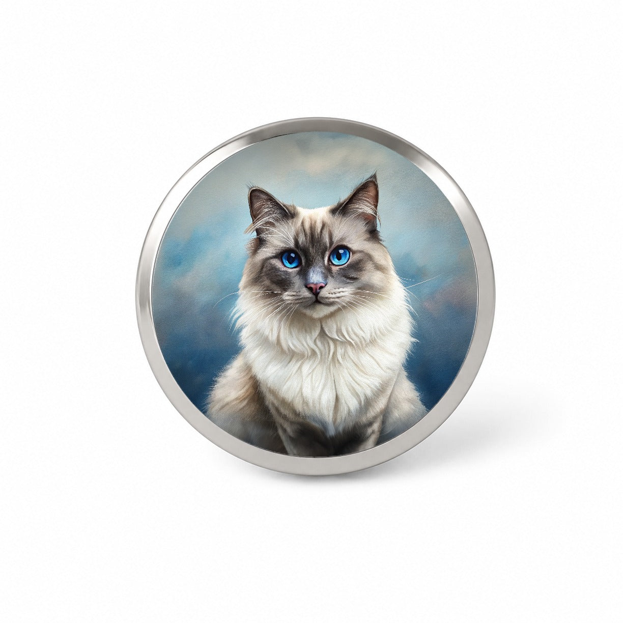 Birman Cat Illustration Novelty Hat Backpack Lapel Pin
