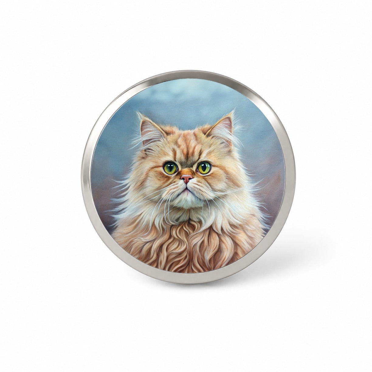 Classic Persian Cat Illustration Novelty Hat Backpack Lapel Pin