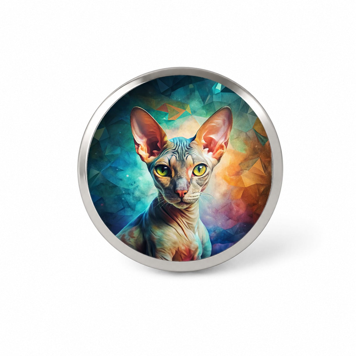 Cornish Rex Cat Abstract Art Novelty Hat Backpack Lapel Pin