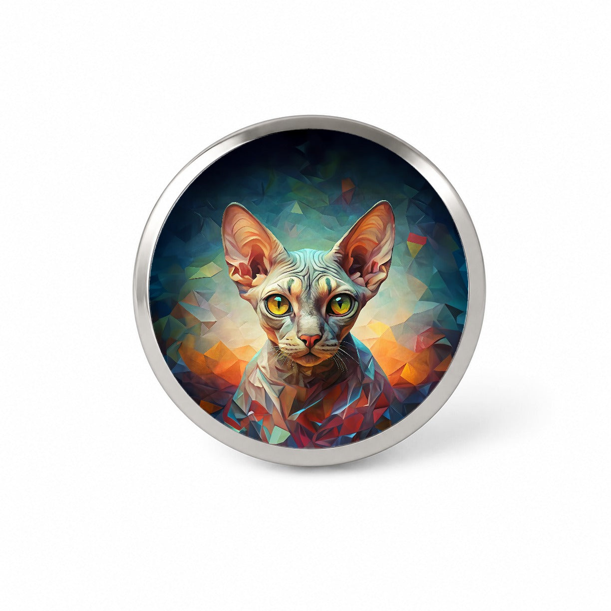Devon Rex Cat Abstract Art Novelty Hat Backpack Lapel Pin