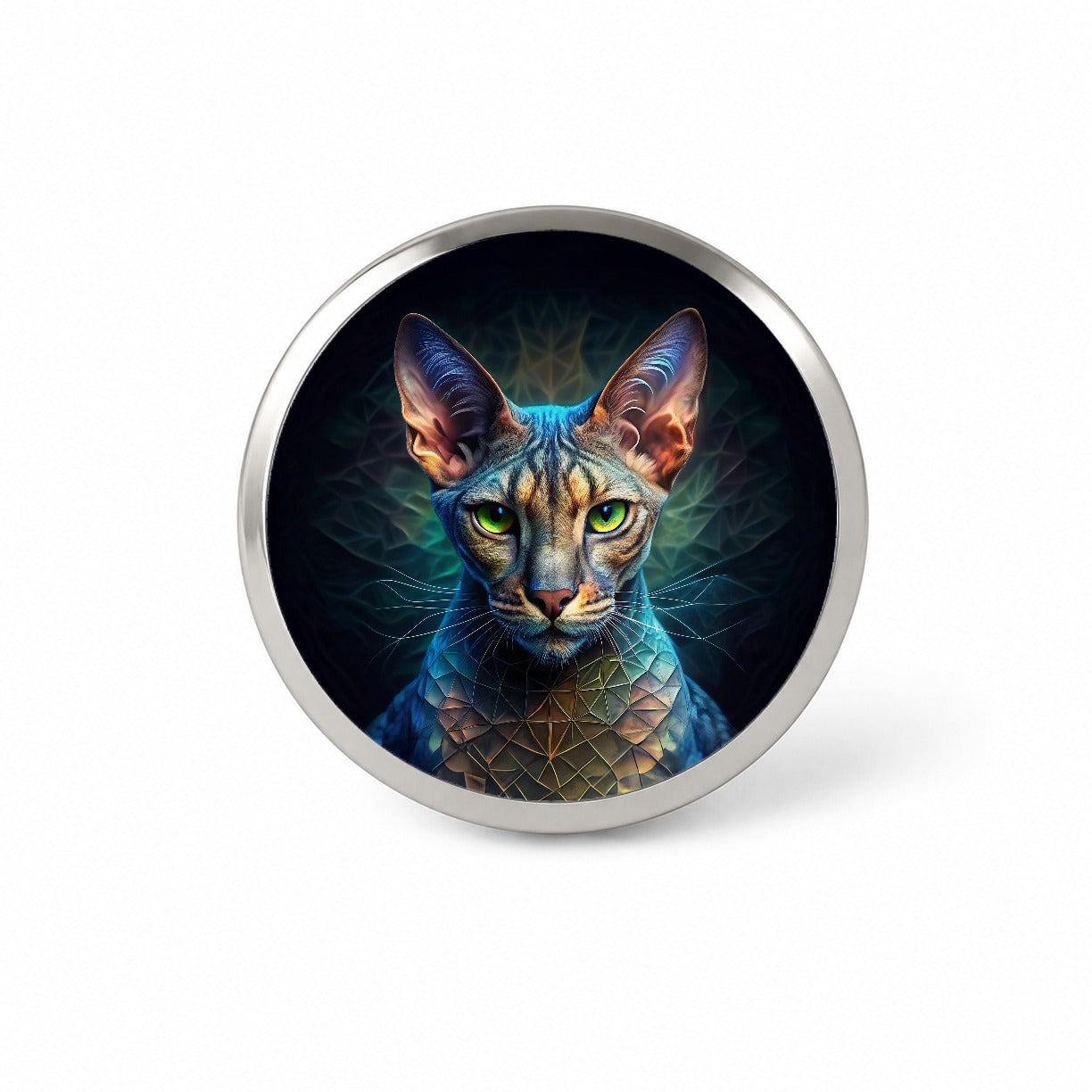 Egyptian Mau Cat Abstract Art Novelty Hat Backpack Lapel Pin