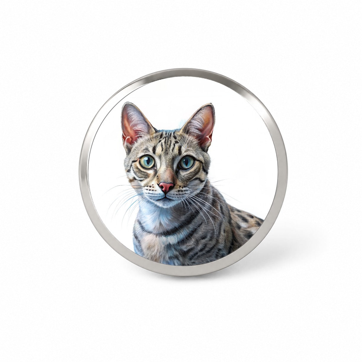 Egyptian Mau Cat Illustration Novelty Hat Backpack Lapel Pin