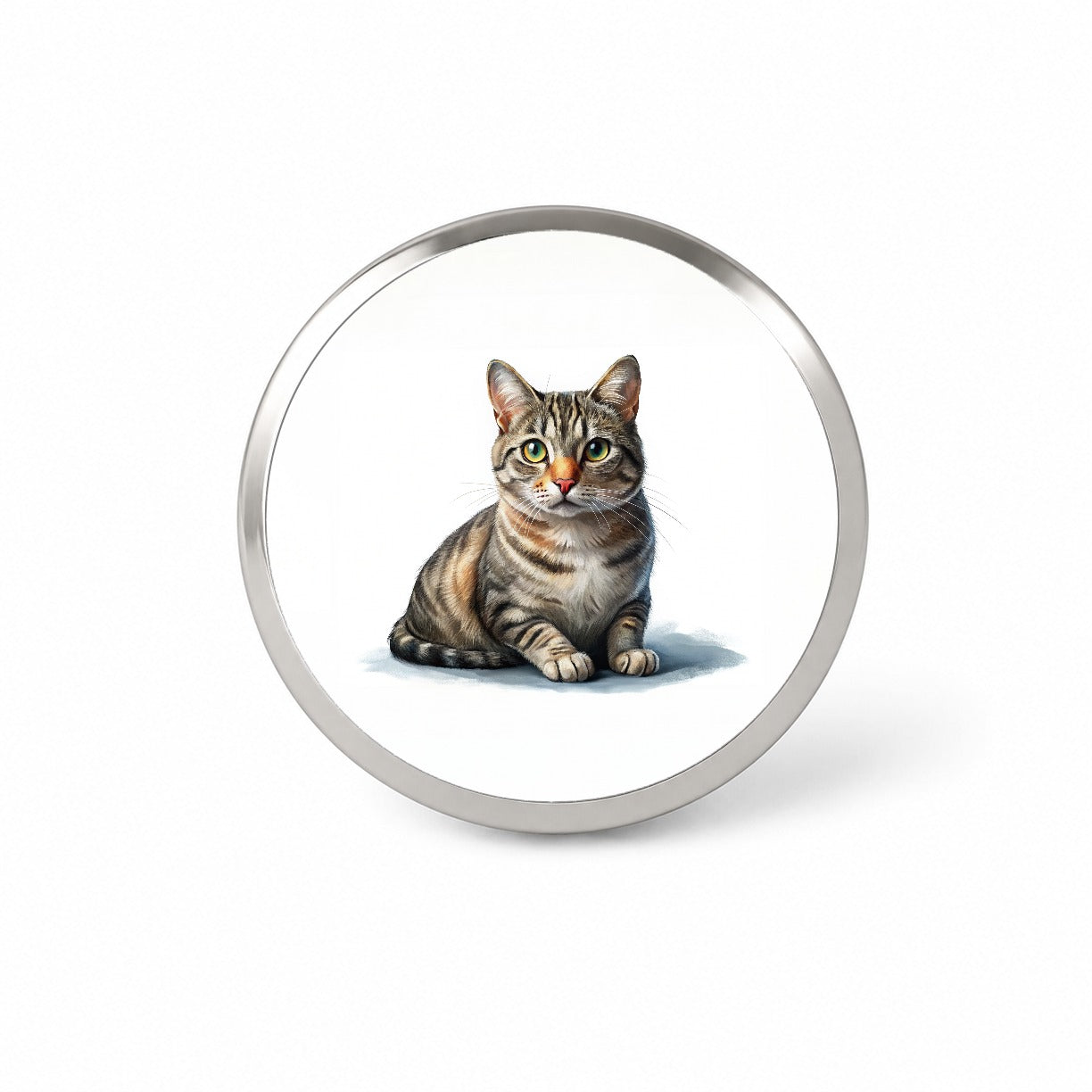 European Shorthair Cat Illustration Novelty Hat Backpack Lapel Pin